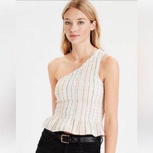 American Eagle smocked one shoulder tank top (XXS)